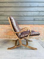 Vintage leren fauteuil, Huis en Inrichting, Fauteuils, Ophalen of Verzenden