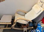 Schommelstoel Poang Ikea met bijbehorende voetkrukje, Ophalen, Kunststof, Gebruikt, Wit