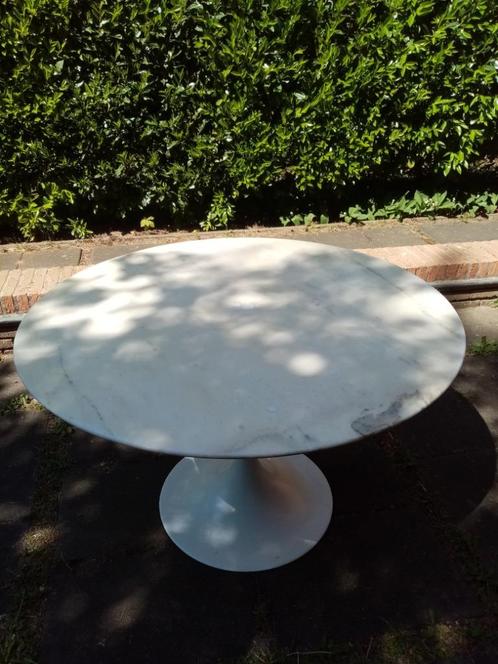 Marmer eettafel dia 120 cm - type Knoll, Huis en Inrichting, Tafels | Eettafels, Gebruikt, 100 tot 150 cm, 100 tot 150 cm, Vier personen