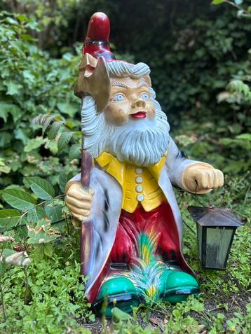 Tuinkabouter 80 cm vintage 1974 met werkende lantaarn beschikbaar voor biedingen