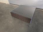 Salontafel rottan met glazen blad 105x105x35H, Ophalen, Zo goed als nieuw