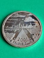 2000 België 200 frank in zilver Albert II, de stad, Verzenden, Zilver, Losse munt, Zilver
