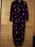 Donkerblauwe fleece onesie met print. Maat 158 - 164, Kinderen en Baby's, Kinderkleding | Maat 158, Ophalen of Verzenden