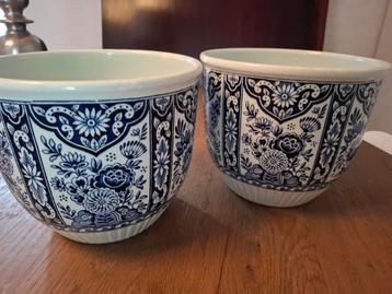 Delfts cache-pot bloempot set van 2, Enlèvement