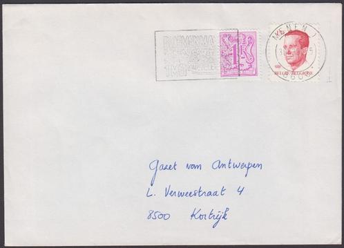 1990 - BELGIQUE - Enveloppe - Y&T 1844 & 2202 + MENEN 1, Timbres & Monnaies, Timbres | Europe | Belgique, Affranchi, Timbre-poste