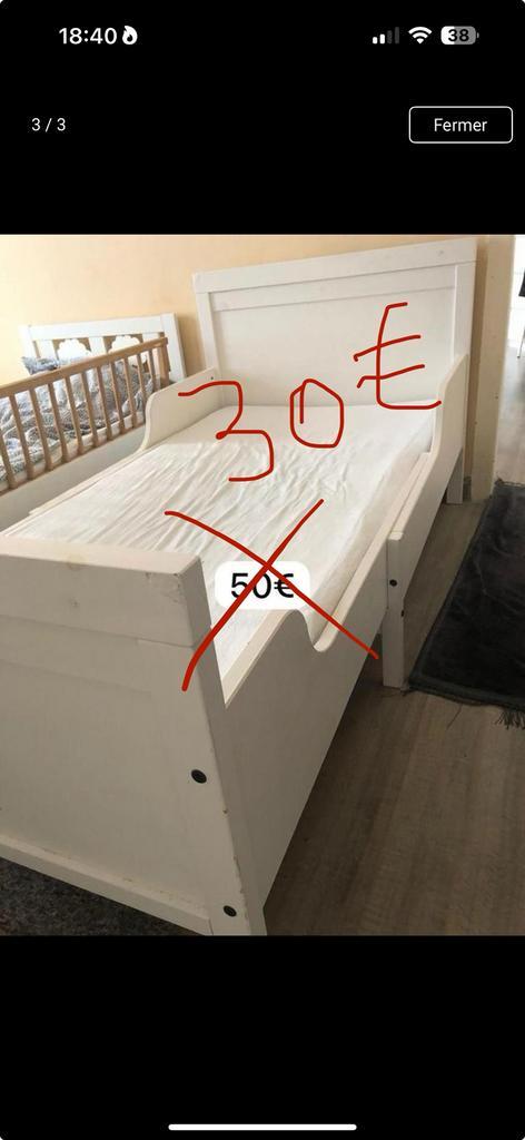 4 lit enfants Ikea, Kinderen en Baby's, Kinderkamer | Bedden, Gebruikt, 180 cm of meer, 85 tot 100 cm, Lattenbodem, Ophalen