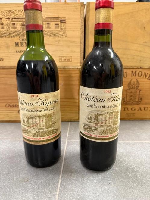 2 x Saint-Emilion Grand Cru wijn - Château Ripeau 1979+1982, Verzamelen, Wijnen, Nieuw, Rode wijn, Frankrijk, Vol, Ophalen