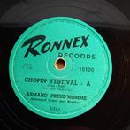 Armand Preud'homme – Festival Chopin - A & B -10", 78 RPM, Comme neuf, 10 pouces, Enlèvement ou Envoi, Classicisme