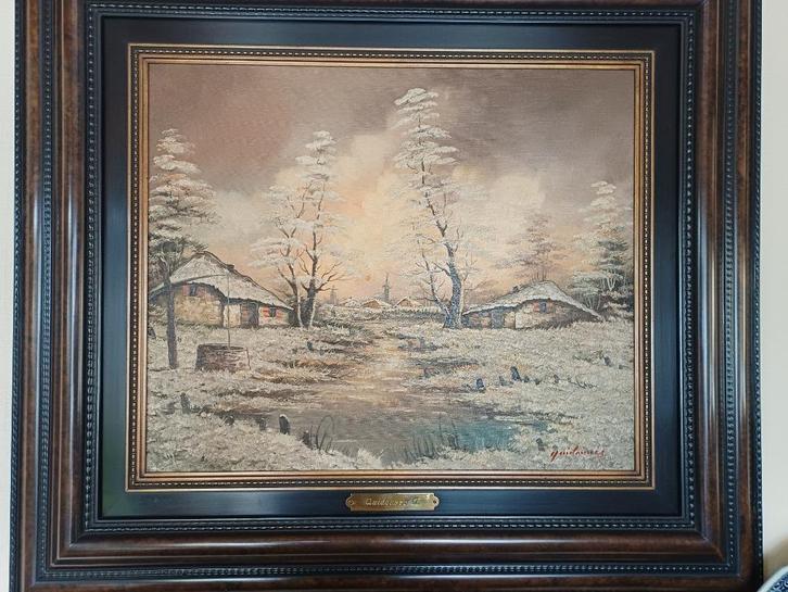 3 olieverfschilderijen van  Gaston Quidousse met certificaat, Antiek en Kunst, Kunst | Schilderijen | Klassiek, Ophalen