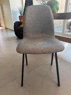 8 Stoelen grijs  in stof met zwart metalen onderstel ., Huis en Inrichting, Stoelen, Ophalen, Zo goed als nieuw, Grijs, Stof