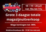 Uitverkoop winkel- en magazijninrichting en vitrinekasten, Ophalen