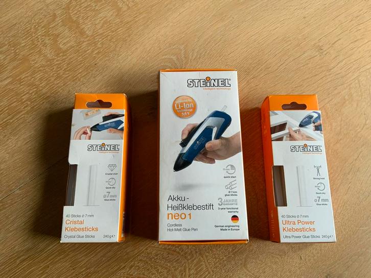 Steinel accu lijmpistool + Ultra Power & Crystal lijmsticks, Doe-het-zelf en Bouw, Gereedschap | Handgereedschap, Nieuw, Ophalen of Verzenden