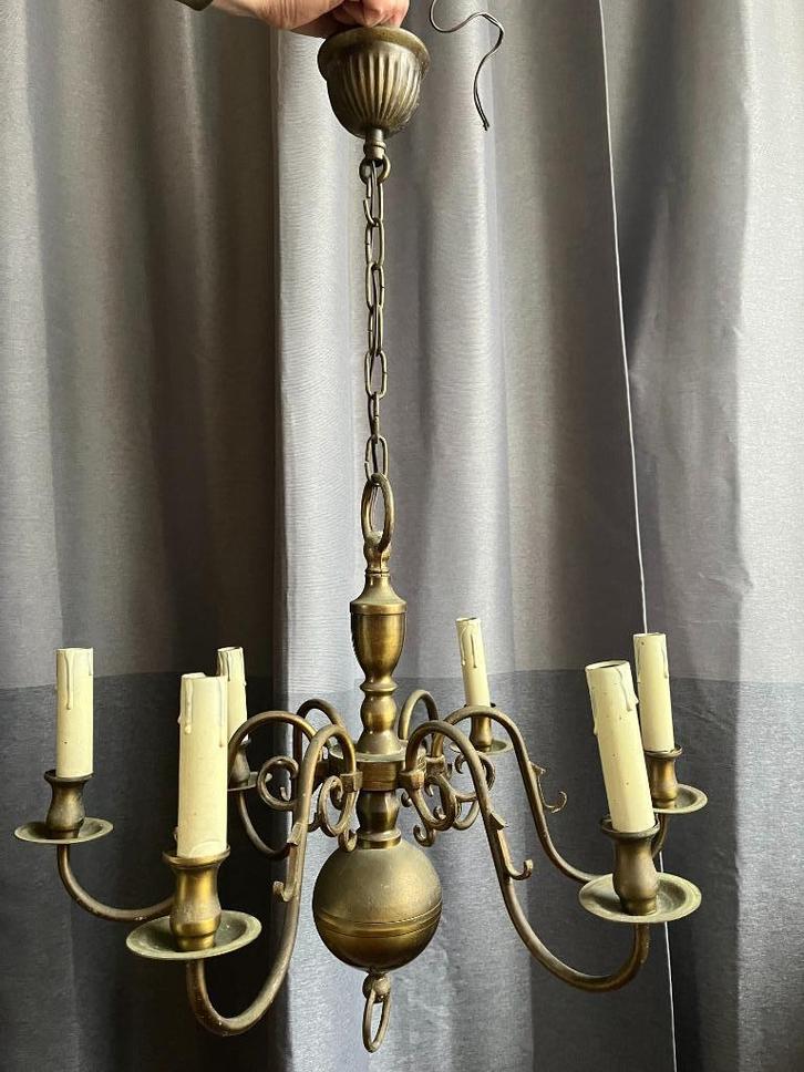 glans, Huis en Inrichting, Lampen | Kroonluchters, Gebruikt, Metaal, Ophalen