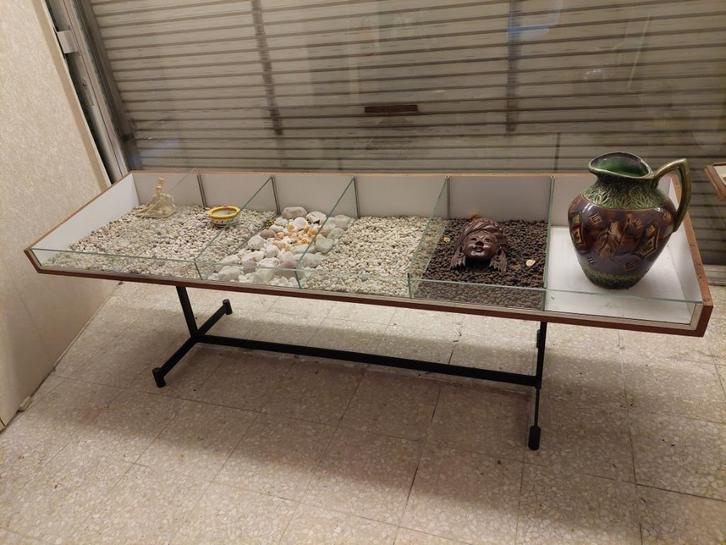 Vintage toonbank, Huis en Inrichting, Kasten | Vitrinekasten, Gebruikt, Minder dan 100 cm, 200 cm of meer, 50 tot 75 cm, Glas