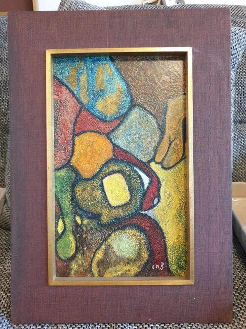 abstract werk Peter de Glas 1971 zittend naakt, Antiquités & Art, Art | Peinture | Abstraite, Enlèvement ou Envoi