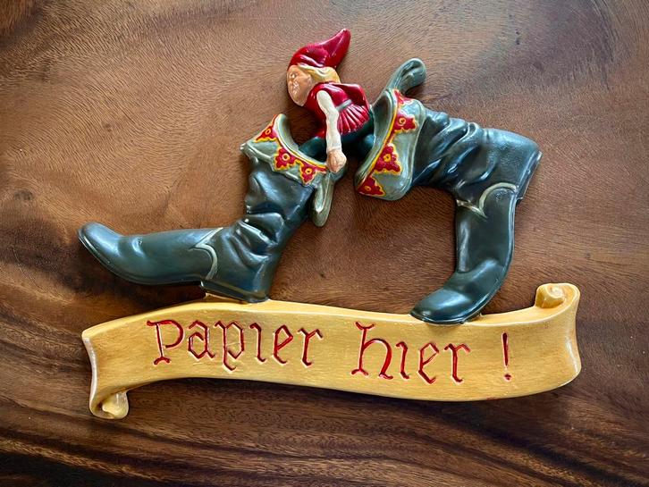 Klein Duimpje Papier Hier bordje Efteling, Verzamelen, Efteling, Zo goed als nieuw, Ophalen of Verzenden