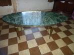 table de salon basse  en marbre & laiton, Ophalen