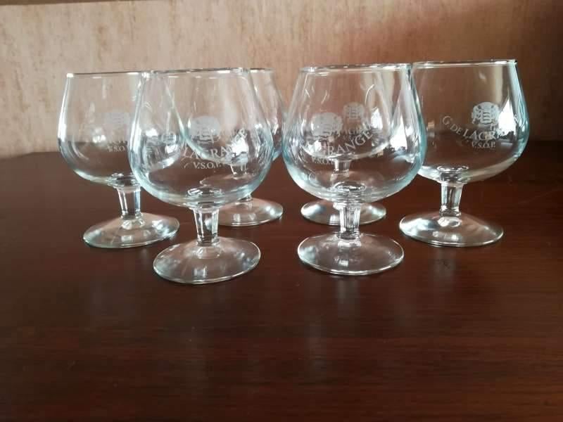 6 cognac glazen G. De Lagrange V.S.O.P, Verzamelen, Glas en Drinkglazen, Nieuw, Borrel- of Shotglas, Ophalen of Verzenden