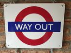 Groot Emaille bord London Underground Way Out, Utilisé, Enlèvement ou Envoi, Panneau publicitaire