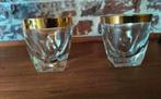 2 Hazel Atlas whisky glazen.  Gouden rand., Enlèvement