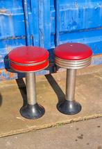 2 x originele USA draaikruk, kruk, dinerkruk uit 50'r jaren., Maison & Meubles, Tabourets de bar, 2 tabourets, Enlèvement, Bois
