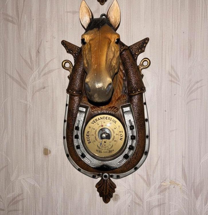 Retro Wandbarometer Paard - Perfect voor Manege of Mancave, TV, Hi-fi & Vidéo, Stations météorologiques & Baromètres, Baromètre