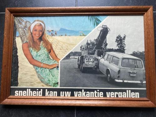 originele oude Volvo publiciteit ingekaderd hout , 68 x 38 c, Boeken, Auto's | Folders en Tijdschriften, Zo goed als nieuw, Volvo