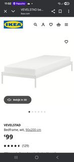 Bedframe wit  met lattenbodem nieuwstaat, Ophalen, Nieuw