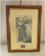 Prachtige Oude Gravure 'Le Retour du Marchee' - L B Delfosse, Antiek en Kunst, Ophalen of Verzenden