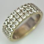 18 karaat wit gouden diamanten ring, Handtassen en Accessoires, Ophalen of Verzenden, Zo goed als nieuw, Wit