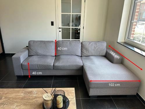 Hoeksalon zetel lichtgrijs, Huis en Inrichting, Zetels | Zetels, Gebruikt, Hoekbank, Vierpersoons of meer, 250 tot 300 cm, 75 tot 100 cm