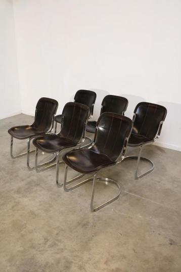 6 chaises de salle à manger Willy Rizzo pour Cedue  disponible aux enchères