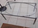 Metalen Salon TAFELTJE met GLAS, Huis en Inrichting, Tafels | Salontafels, Ophalen, 100 tot 150 cm, 50 tot 100 cm, Zo goed als nieuw