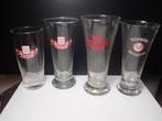 4 bierglazen Tipsor Beirens Wommelgem, Ophalen of Verzenden, Gebruikt, Glas of Glazen, Overige merken