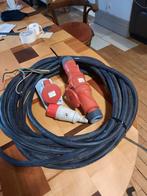 Stekkers en 20m dikke kabel voor drijfkracht, Doe-het-zelf en Bouw, Ophalen of Verzenden, Zo goed als nieuw