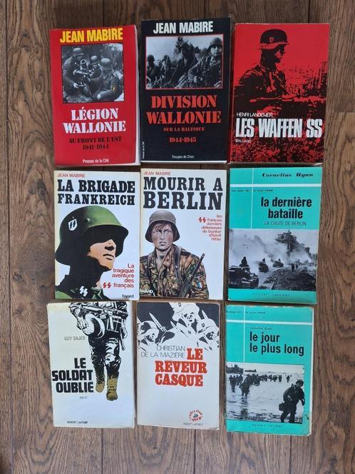 Lot de 9 livres WWII dont de Jean Mabire, Boeken, Oorlog en Militair, Gelezen, Landmacht, Tweede Wereldoorlog, Ophalen