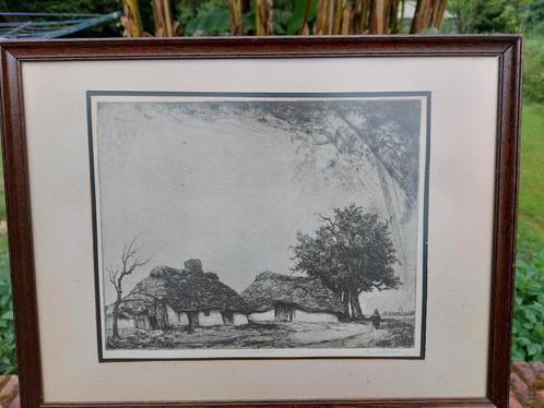 Ets /dirk baksteen/mol achterbosch, Antiek en Kunst, Kunst | Etsen en Gravures, Ophalen of Verzenden