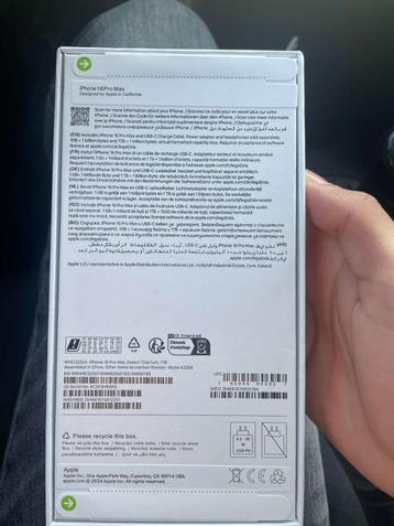iPhone 16 pro max/1 téraoctet, Neuf, Enlèvement ou Envoi, Autres modèles, Or