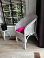 Prachtig wit rotan kuipstoeltje met gratis kussen, Jardin & Terrasse, Chaises de jardin, Enlèvement, Utilisé, Rotin