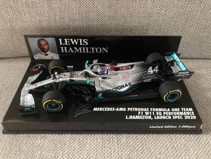 Lewis Hamilton 1:43 Launch Spec 2020 Mercedes W11 F1, Verzamelen, Automerken, Motoren en Formule 1, Nieuw, Formule 1, Ophalen of Verzenden
