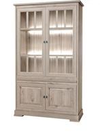 Vitrinekast - millenium lichte eik - nieuw, Ophalen, Met deur(en), 100 tot 150 cm, 200 cm of meer