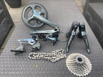 Shimano Tiagra r4700 disc groep., Racefiets, Ophalen of Verzenden, Zo goed als nieuw, Derailleur of Ketting