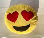 Coussin jaune emoji yeux de coeur, Ophalen of Verzenden, Zo goed als nieuw, Geel, Rond