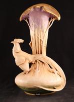 Keramische Art Nouveau vaas met fazant - Eduard Stellmacher, Ophalen of Verzenden