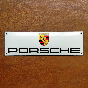 Emaille Schild PORSCHE Dealer Reclamebord Plaque Wit Bordje beschikbaar voor biedingen