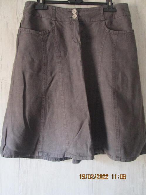 Jupe brune en 100% lin « JBC » « Russo & Conti », taille 40, Kleding | Dames, Rokken, Gedragen, Maat 38/40 (M), Bruin, Boven de knie