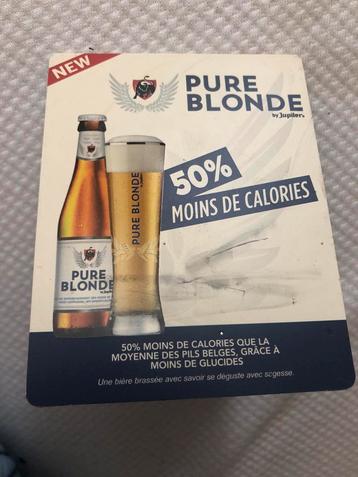 Panneau publicitaire de table Jupiler Pure Blonde 12 x 9 cm, Enlèvement ou Envoi, Jupiler