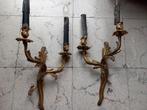 Oude bronzen vergulde wandlampen., Ophalen of Verzenden, Zo goed als nieuw