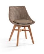 6 x Obi Stoel Teak / Wicker, Ophalen of Verzenden, Zo goed als nieuw, Wicker