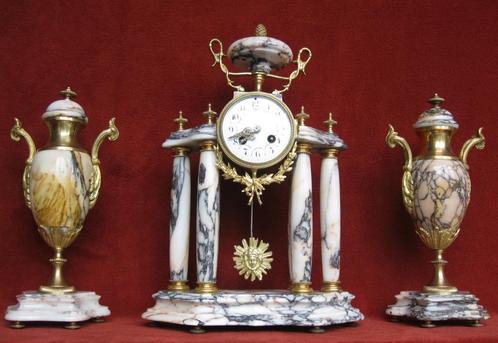 Marmeren portiekklok - kolomklok 1850-1880., Antiquités & Art, Antiquités | Horloges, Enlèvement